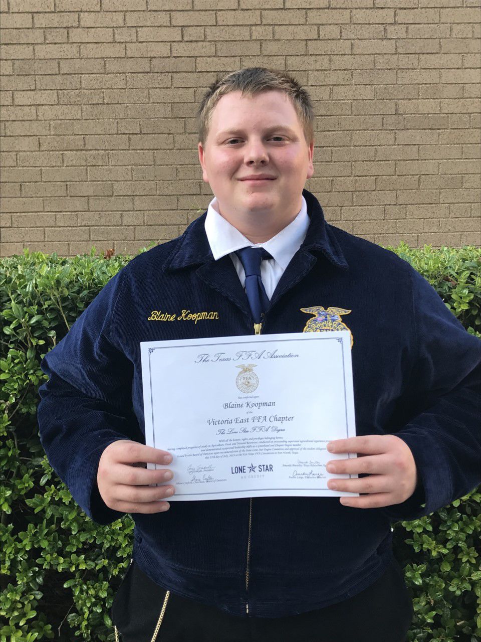 Victoria East FFA members receive FFA honors at convention